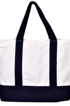 Canvas tote bag with zipper