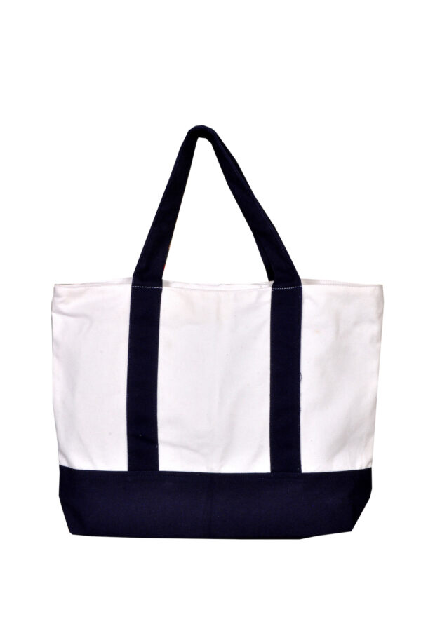 Canvas tote bag with zip
