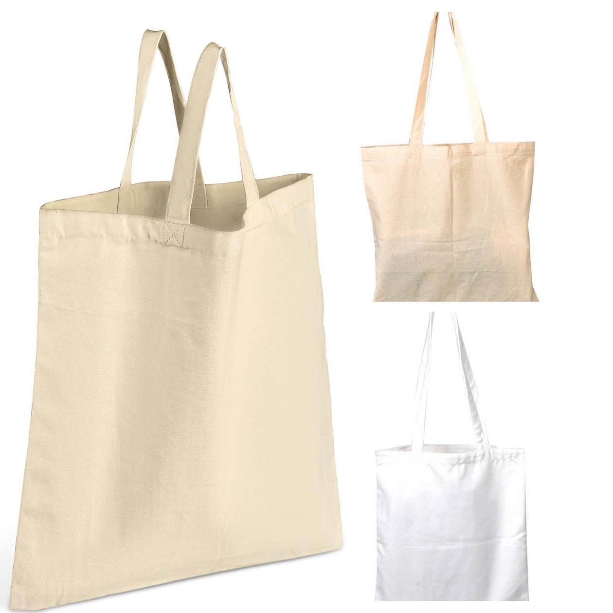 Plain Cotton Bags Sample Order Set of 3 - No Plastic Shop