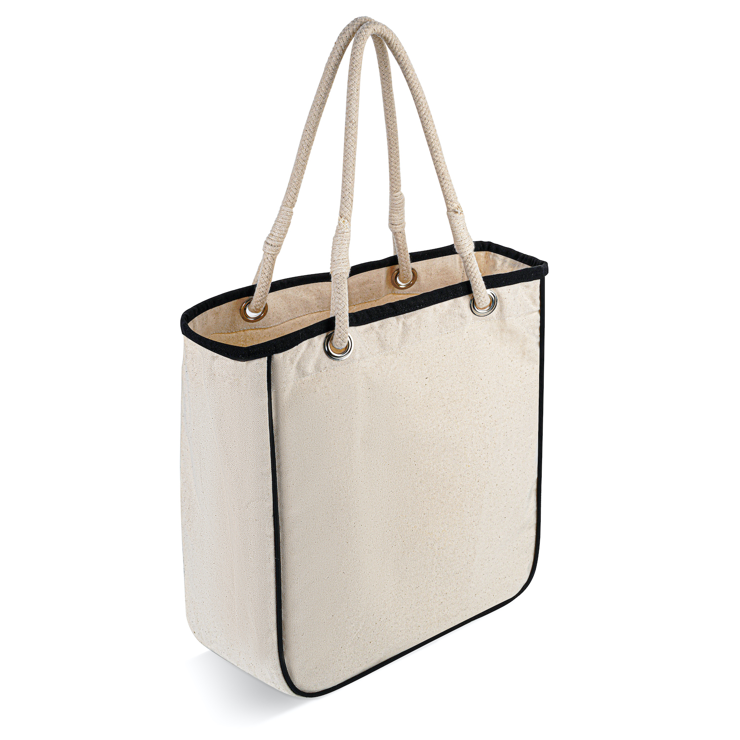 Canvas Tote Bag with Signature Rope Handle 14 x 14 x 6 - No Plastic Shop