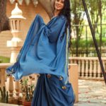 Steel Blue Cotton Saree
