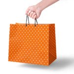Paper Gift Bag Orange Polka