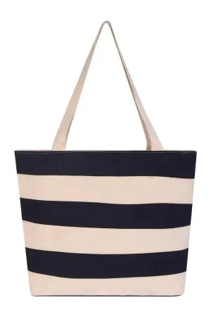 Premium Tote Bag Blue and White with Zipper