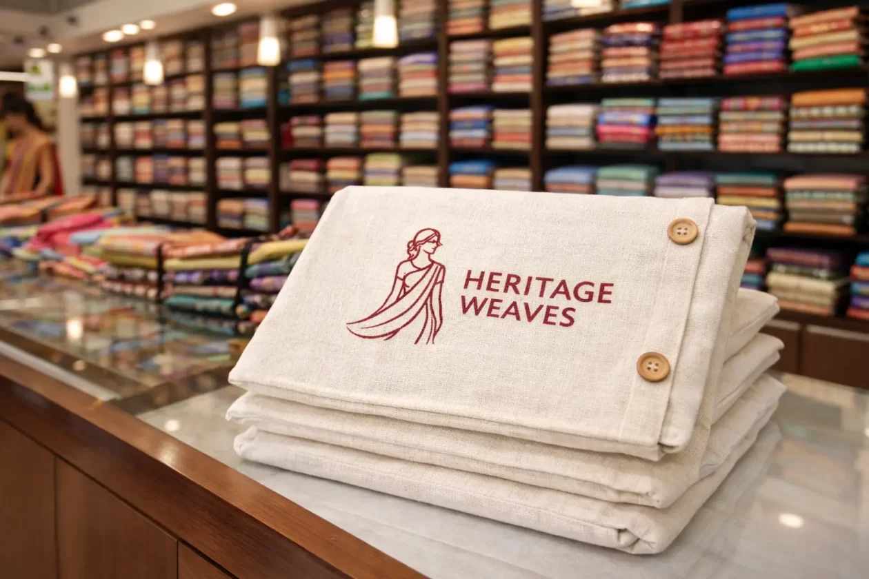 Cotton Saree Cover Bag with logo